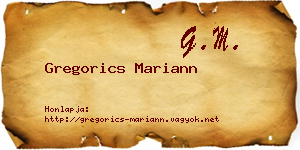 Gregorics Mariann névjegykártya
